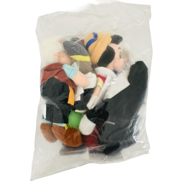 Disney Store Pinocchio Jiminy Cricket Set Of 4 Mini Bean Bag Plush 8” Sealed NWT - Picture 6 of 12